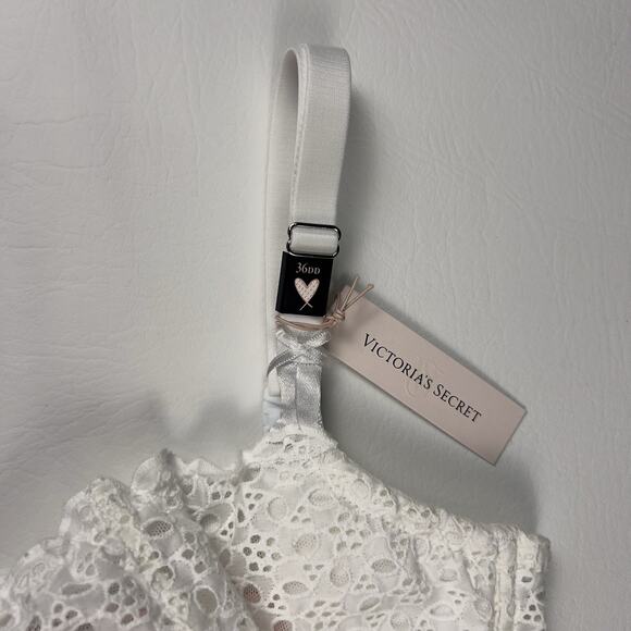 Victoria's Secret Dream Angels White Eyelet Unlined Uplift Sling Bra 36DD NWT - Picture 4 of 6
